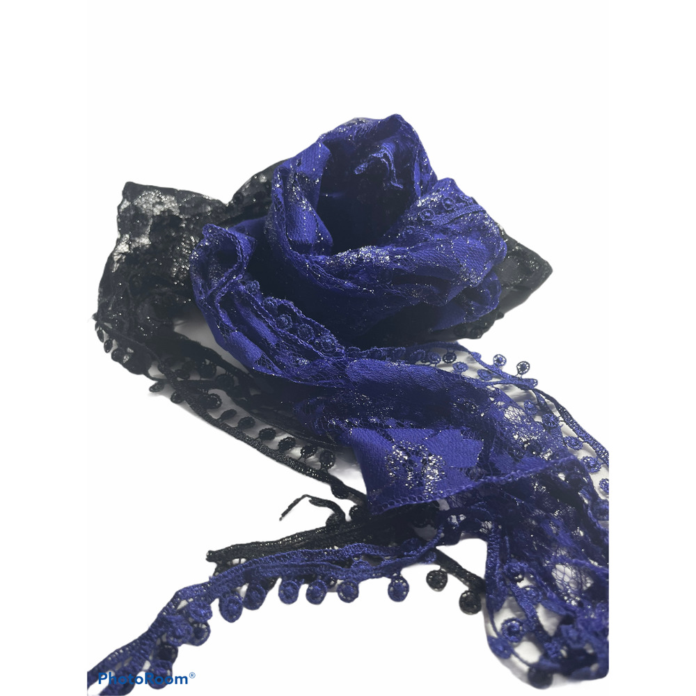 Purple & black mark scarfs, lace, witchy,‎ goth, emo